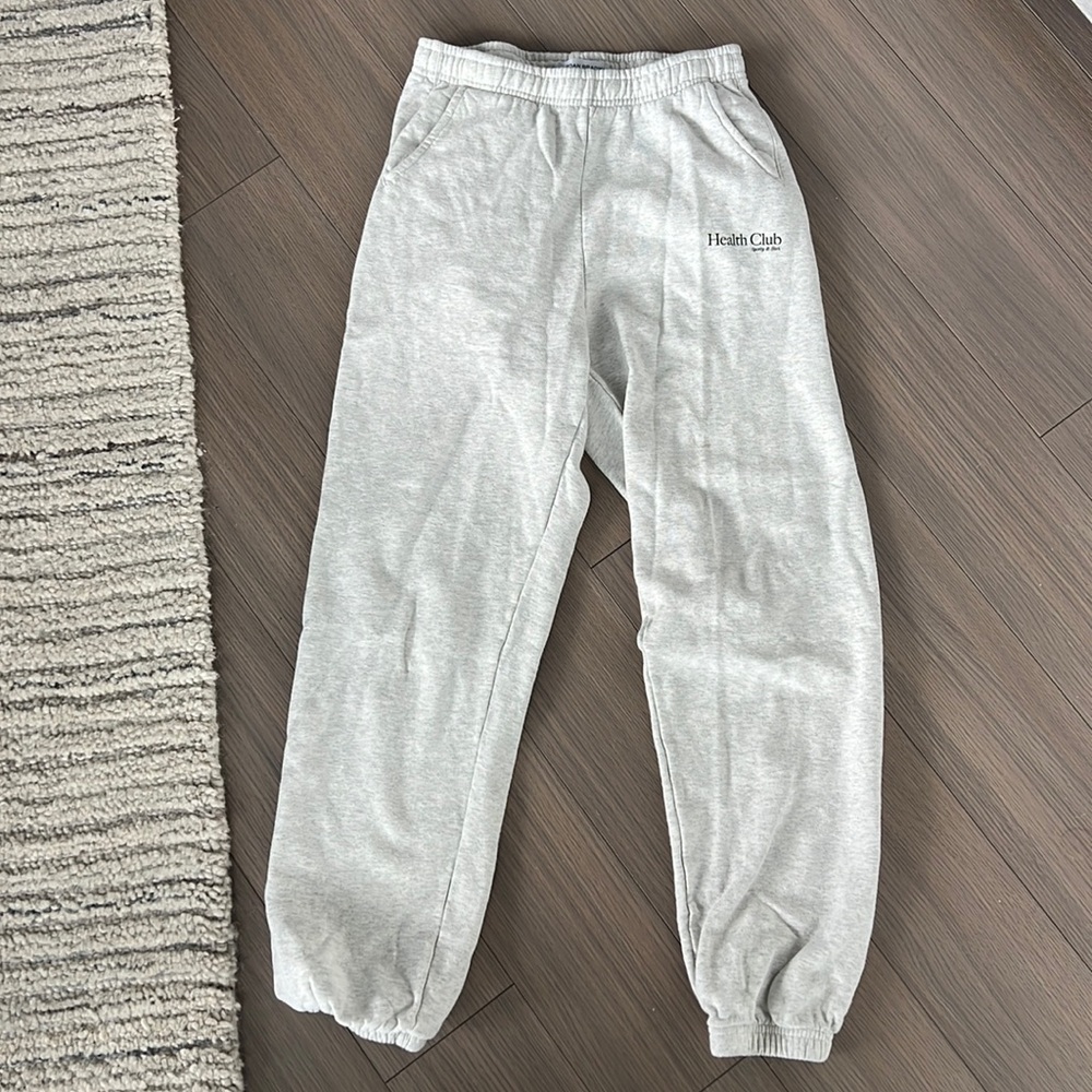 - grey sporty and rich sweatpants